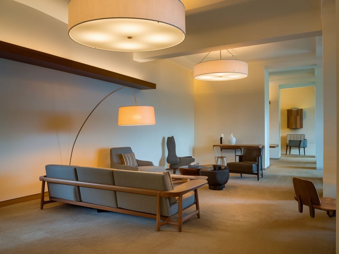 Stylowa lampa wisząca w salonie